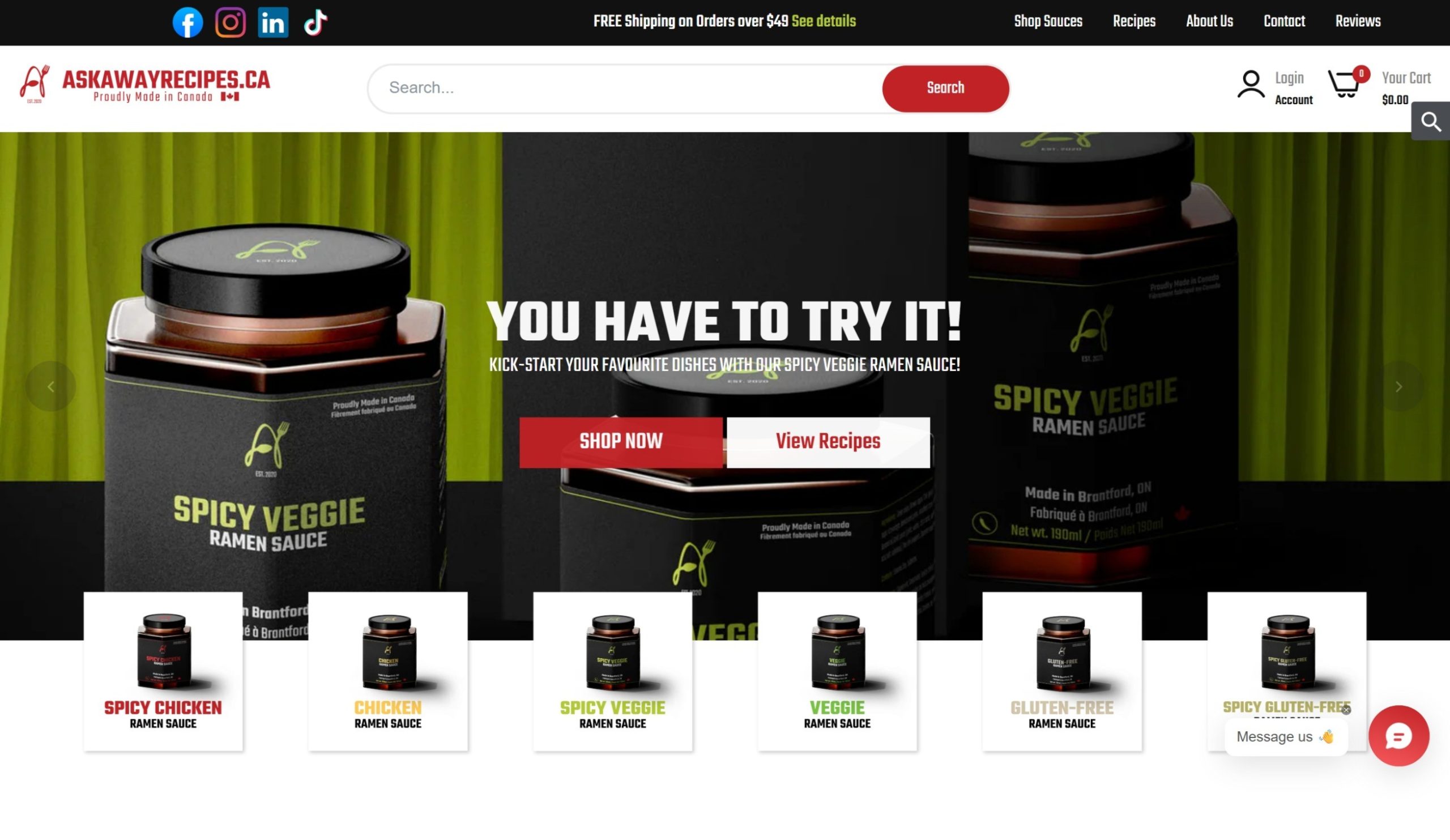 askawayrecipes.ca home 2025 cropped shopify ecommerce website design scaled